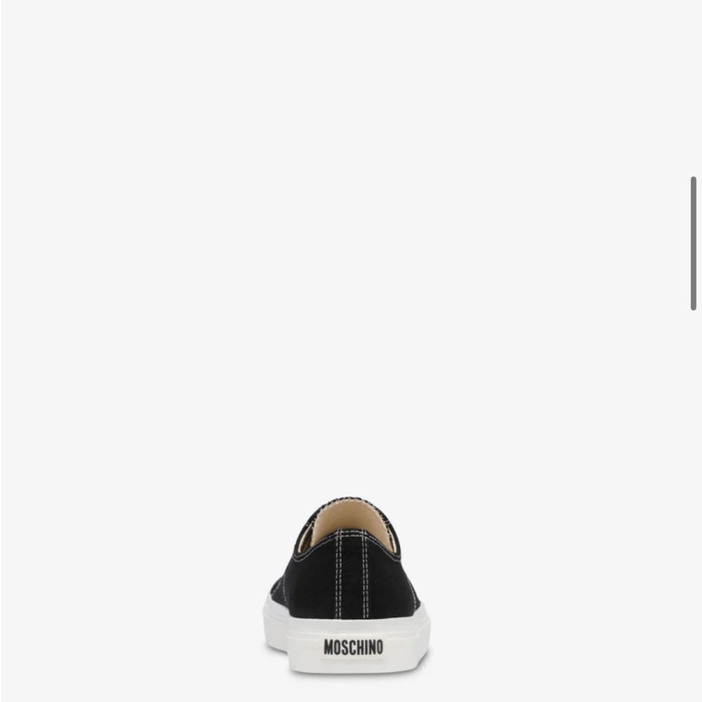 Moschino Black and White Low-Top Canvas Sneakers - Picture 3 of 7